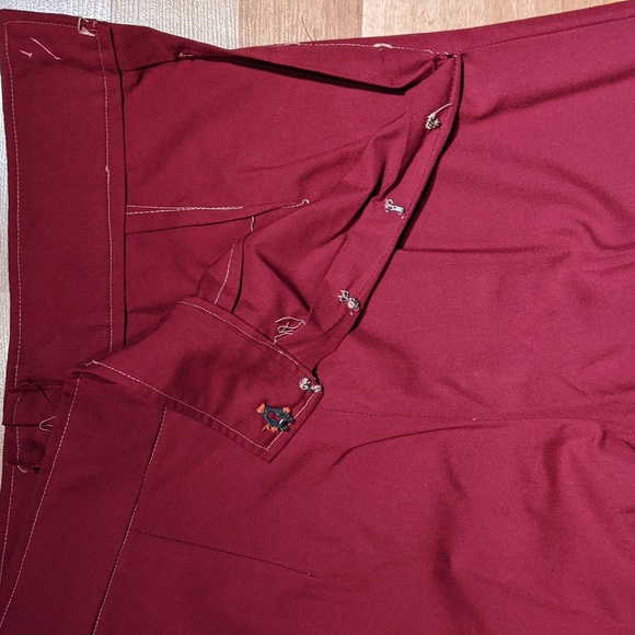 Vintage 1970's handmade burgundy flared embroidered bellbottoms - Picture 5 of 6